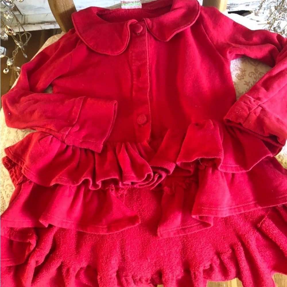 Lemon Loves Lime Red Ruffled Button Down Shirt